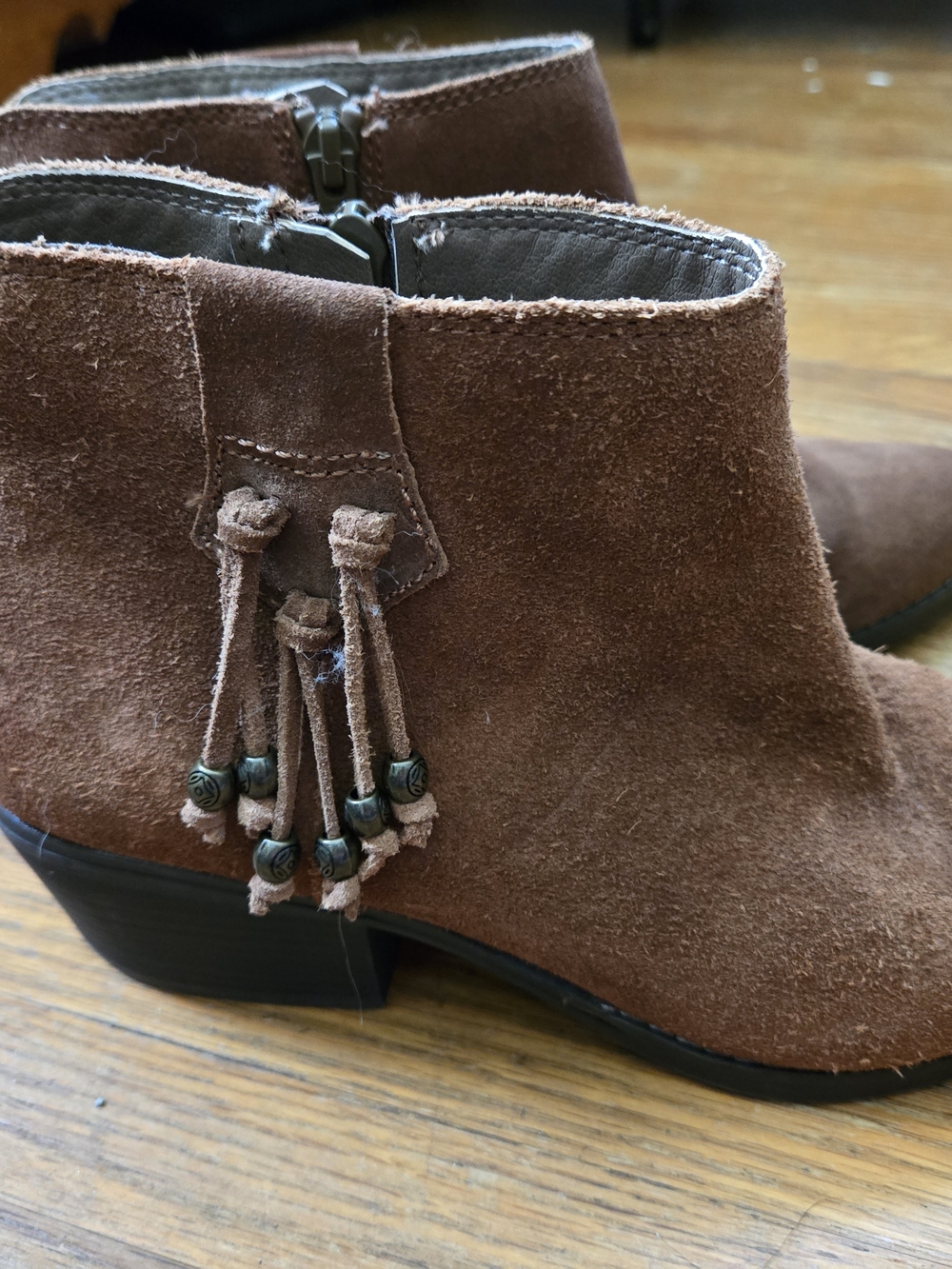 White Mountain Havana Brown Leather Womens Ankle Boots Size 9